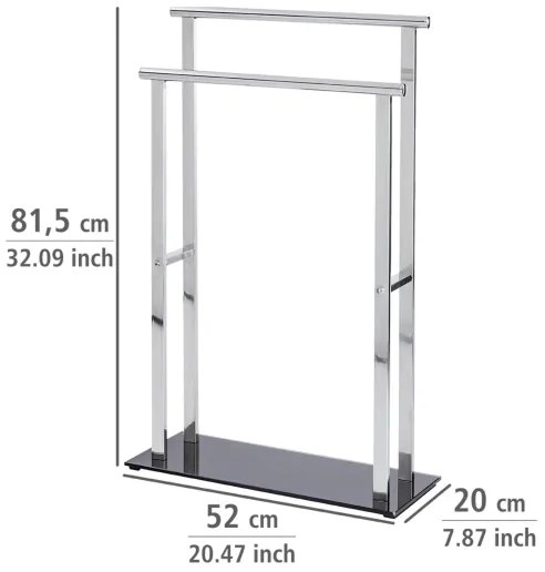 WENKO 22089100 – Appendiabiti LAVA 52 x 81,5 cm acciaio inox/argento/nero