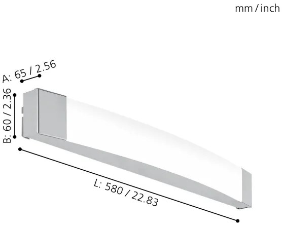 Eglo 97719 - Lampada LED per specchi da bagno SIDERNO LED/16W/230V IP44