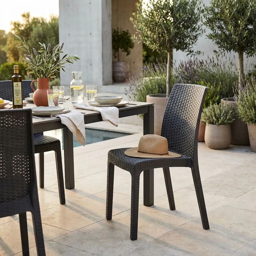 ALMA - sedia da giardino impilabile in wicker stampato