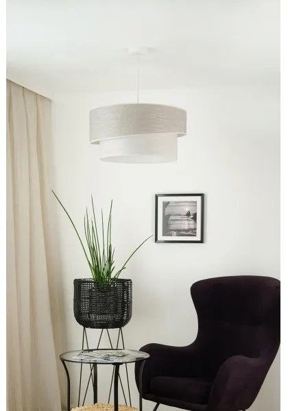 Brilagi - Lampadario a sospensione con filo DOVER SHINE 1xE27/15W/230V diametro 50 cm grigio/color crema