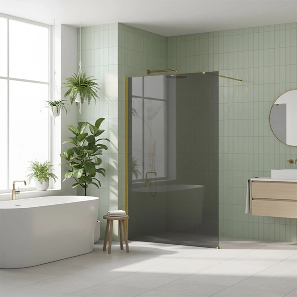 Parete doccia Rea Flexi Grey / Gold 100