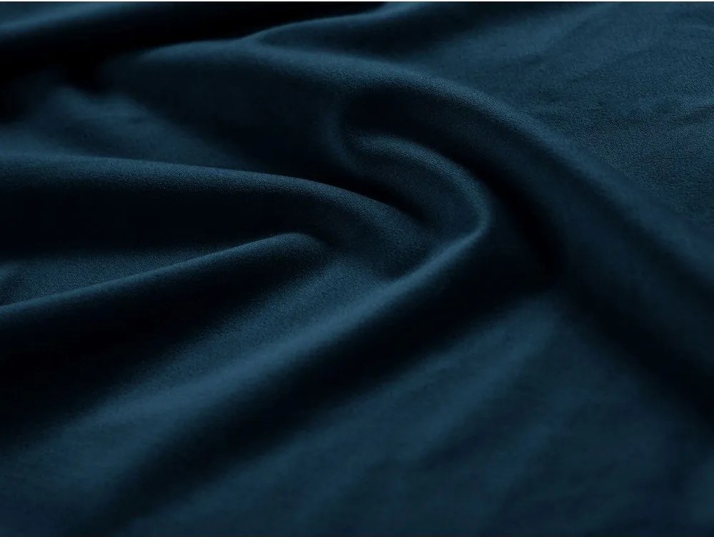 Letto singolo imbottito blu con contenitore con rete inclusa 90x200 cm Phaedra – Micadoni