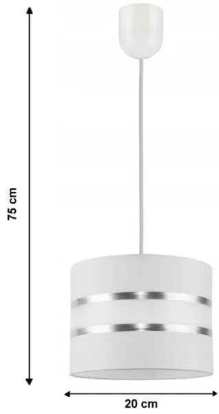 Lampadario a sospensione con filo CORAL S 1xE27/60W/230V bianco
