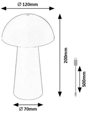 Rabalux 76036 - Lampada LED touch dimmerabile da esterno MIREO 1,5W/5V IP44 1200 mAh USB nera