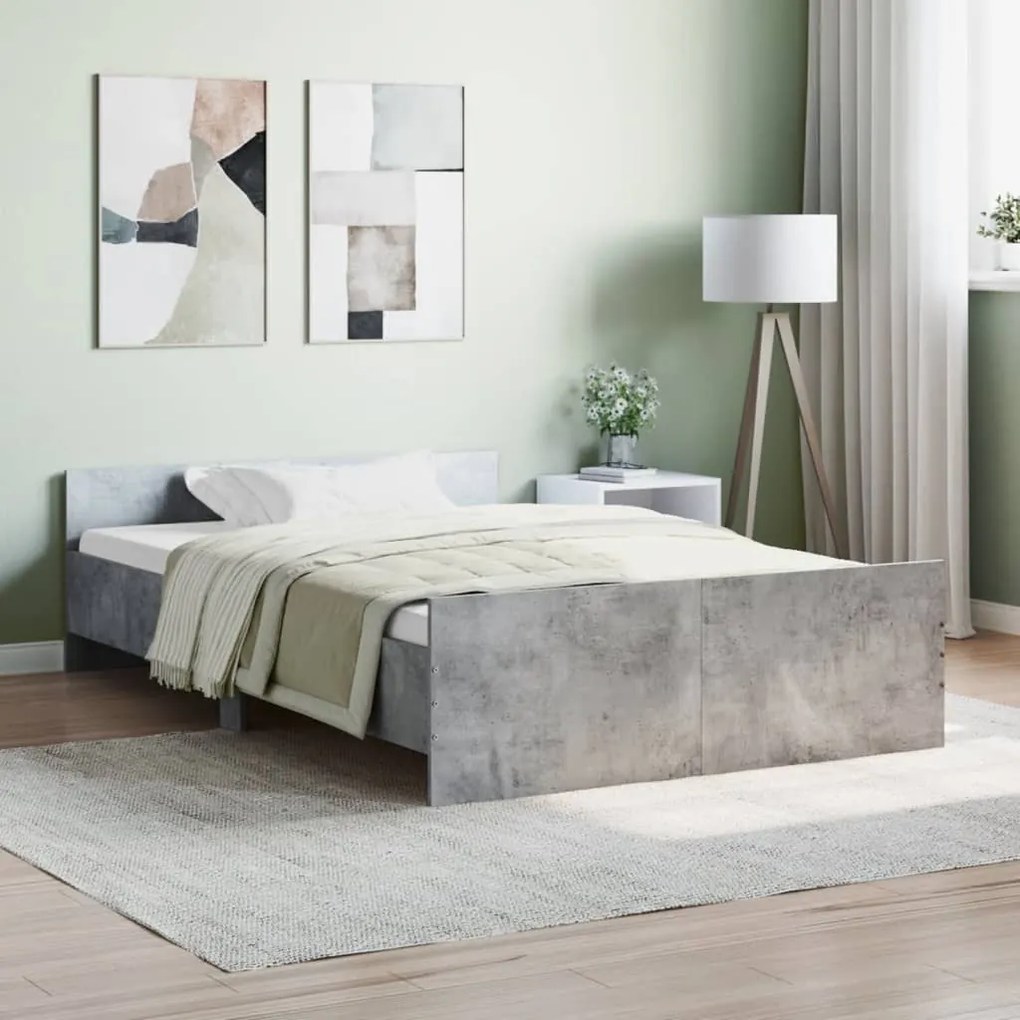 Giroletto Con Testiera E Pediera Grigio Cemento 120x190 Cm /