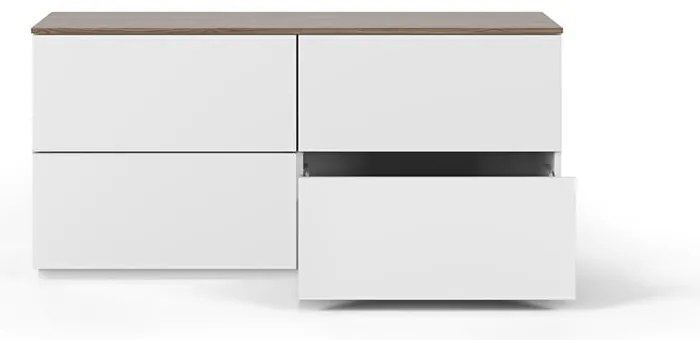 Cassettiera bassa bianca/marrone 120x54 cm Join - TemaHome