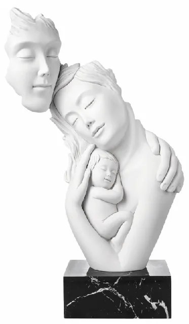 BONGELLI PREZIOSI Statua Famiglia Face moderna h 40 base marmo