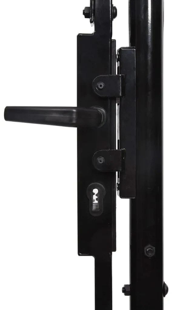 Blocca Cancello Manigliato Semplice In Acciaio Zincato, Regolabile 125-180 Mm, Nero