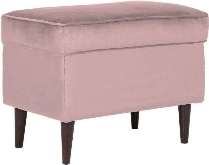 Pouf imbottito Ron in velluto rosa - Blu52
