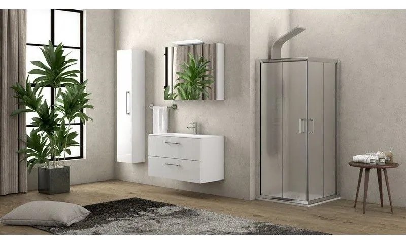 Kamalu - cabina doccia 80x80 altezza 170cm vetro opaco k410
