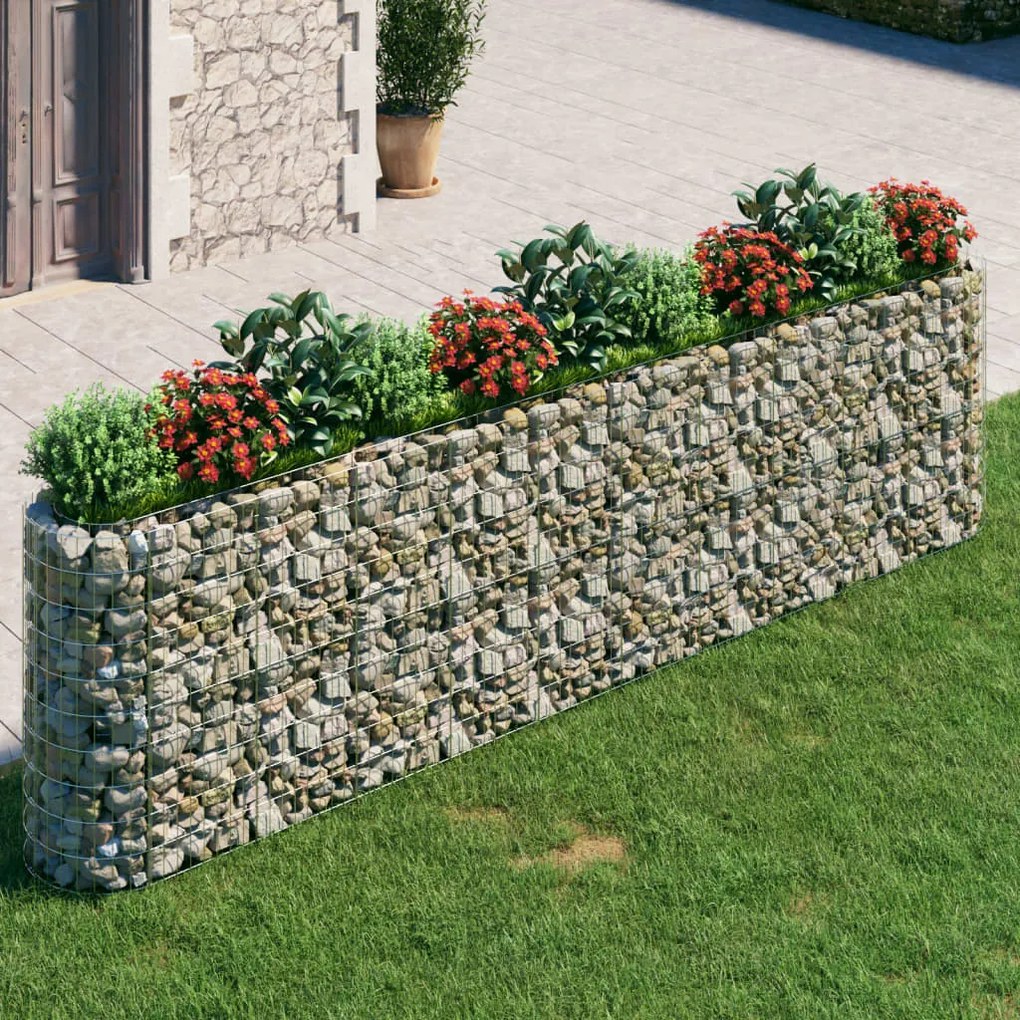 Gabbione Con Letto Rialzato İn Acciaio Zincato 400x50x100 Cm /