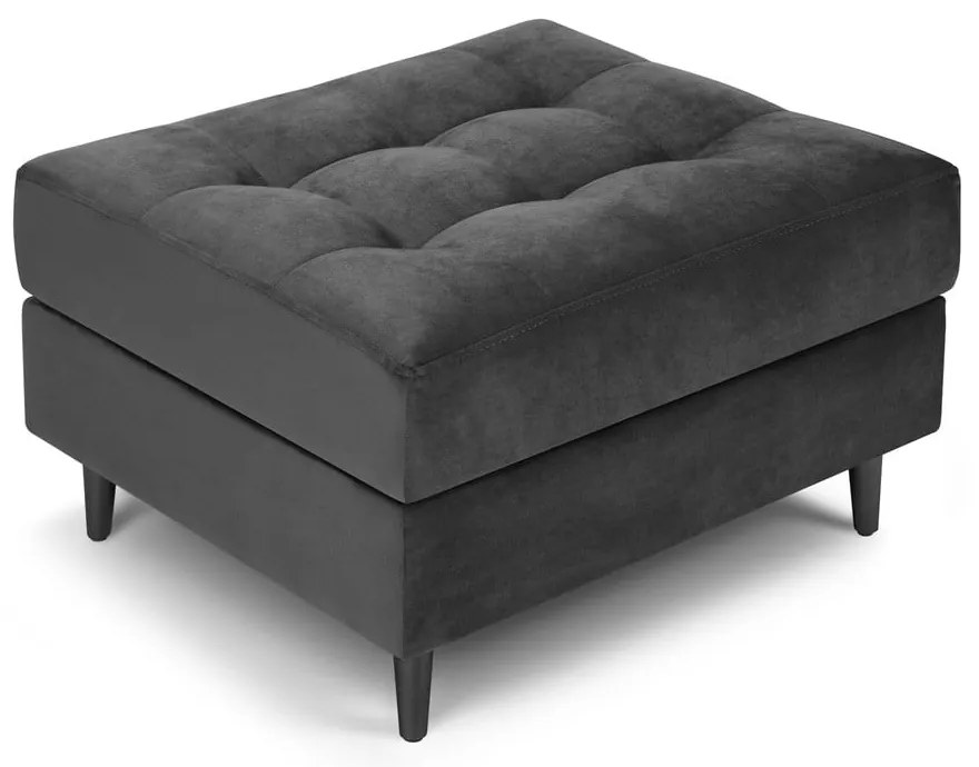 Pouf in velluto grigio scuro Santo - Milo Casa