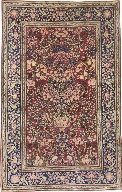 Kerman Tappeto 210 x 140 Rosso (Iran) Annodato A Mano