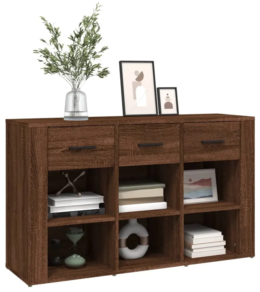 Credenza rovere marrone 100x30x59,5 cm in legno multistrato