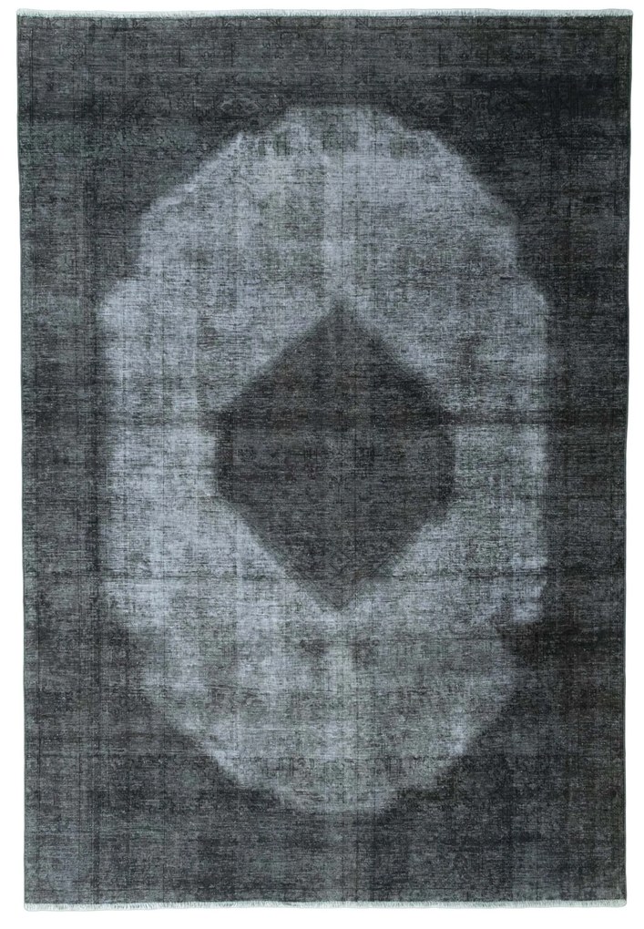 Tabriz Tappeto 200x300 Nero (Iran) Annodato A Mano