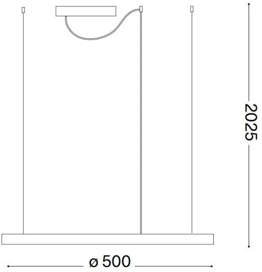 Ideal Lux - Lampadario sospeso con cavo ORACLE SLIM LED/29W/230V 3000K Ø 50 cm bianco