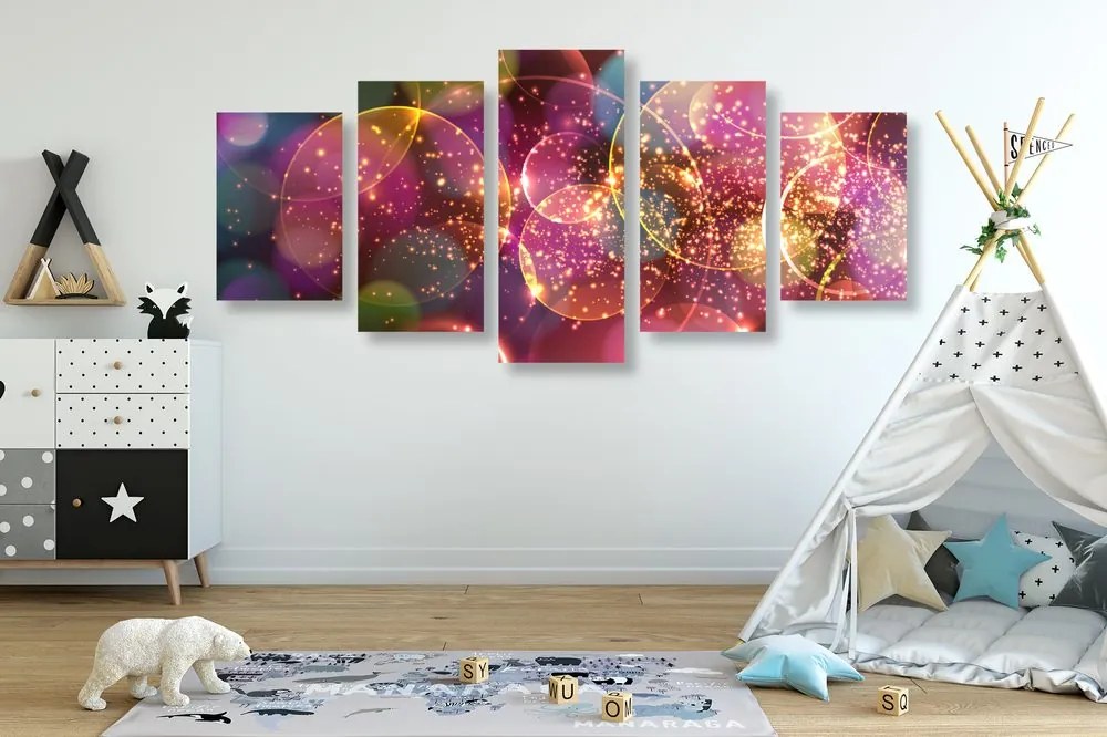 Quadri 5 pezzi – Astrazione scintillante