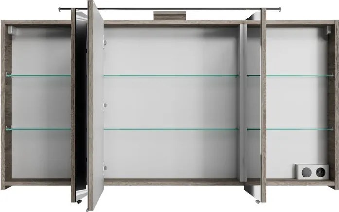 Specchio Contenitore Con Illuminazione Cassca PELIPAL legno caldo L 140 x H 70 x P 17 cm