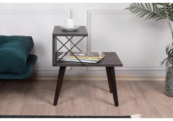 Comodino CROSS 55x50 cm marrone