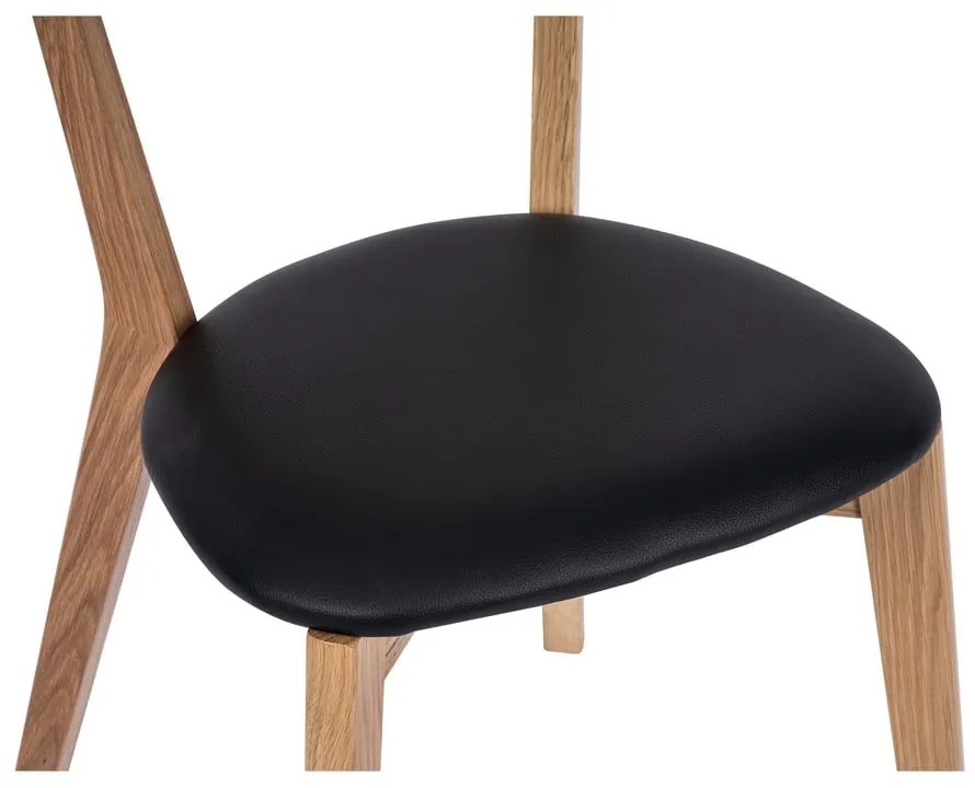 Sedia da pranzo in rovere con seduta nera Arch - Bonami Essentials