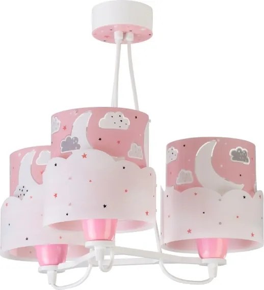 Dalber 61237S - Lampadario per bambini MOON 3xE27/60W/230V