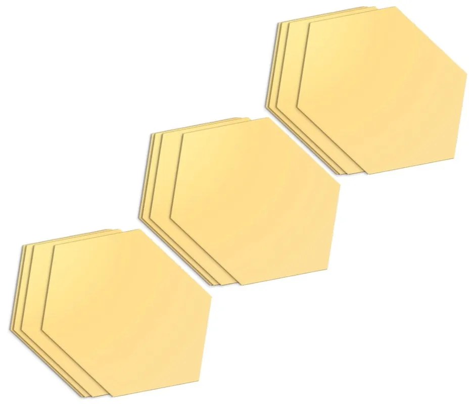 Set di adesivi da parete 12 pezzi 17x20 cm Hexagons Gold - Ambiance