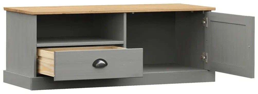 Mobile porta tv vigo grigio 106x40x40 cm legno massello di pino