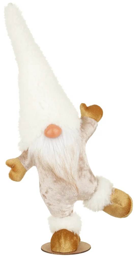 Gnomo natalizio in piedi bianco 45 cm