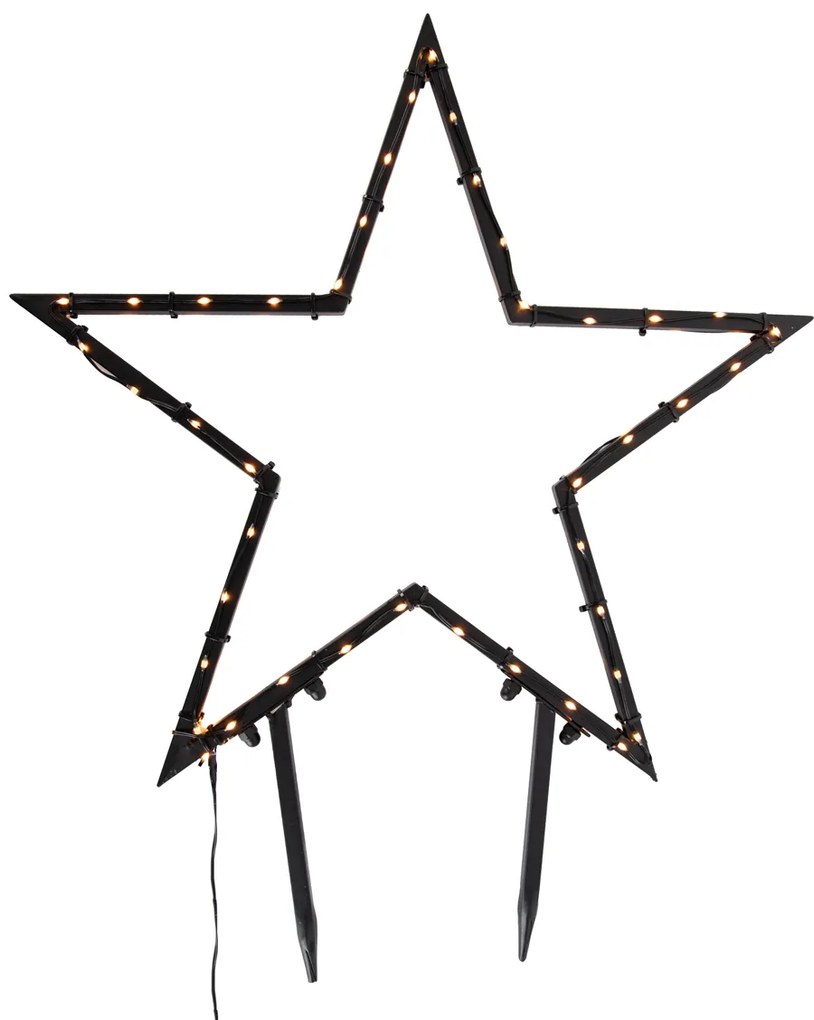 Faretto natalizio Stella di Natale nero 60 cm con LED IP44 - Kas
