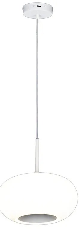 Lampadario LED design Silvia bianco Ø22cm, luce naturale 620 lumen, NOVECENTO