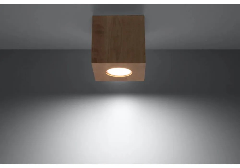 Plafoniera in Legno Naturale da soffitto QUAD GU10 da interno Colore del corpo Legno