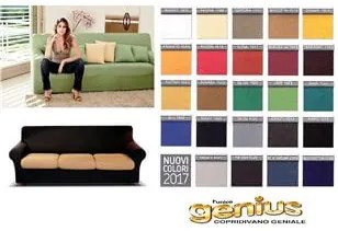 Copridivano Biancaluna Genius Color ElasticizzatoTinta Unita