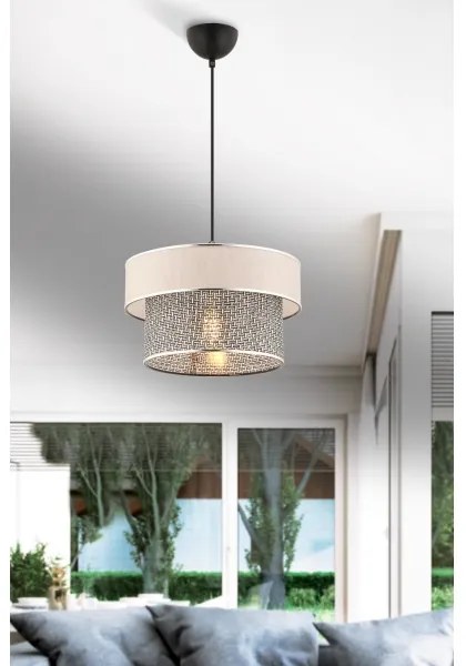 Lampada sospesa con cavo ERO 1xE27/60W/230V crema/grigio