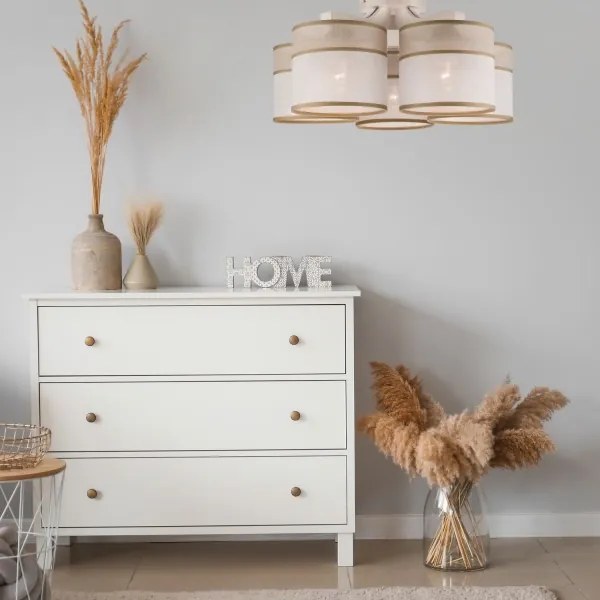 Plafoniera ANDREA 5xE27/60W/230V faggio