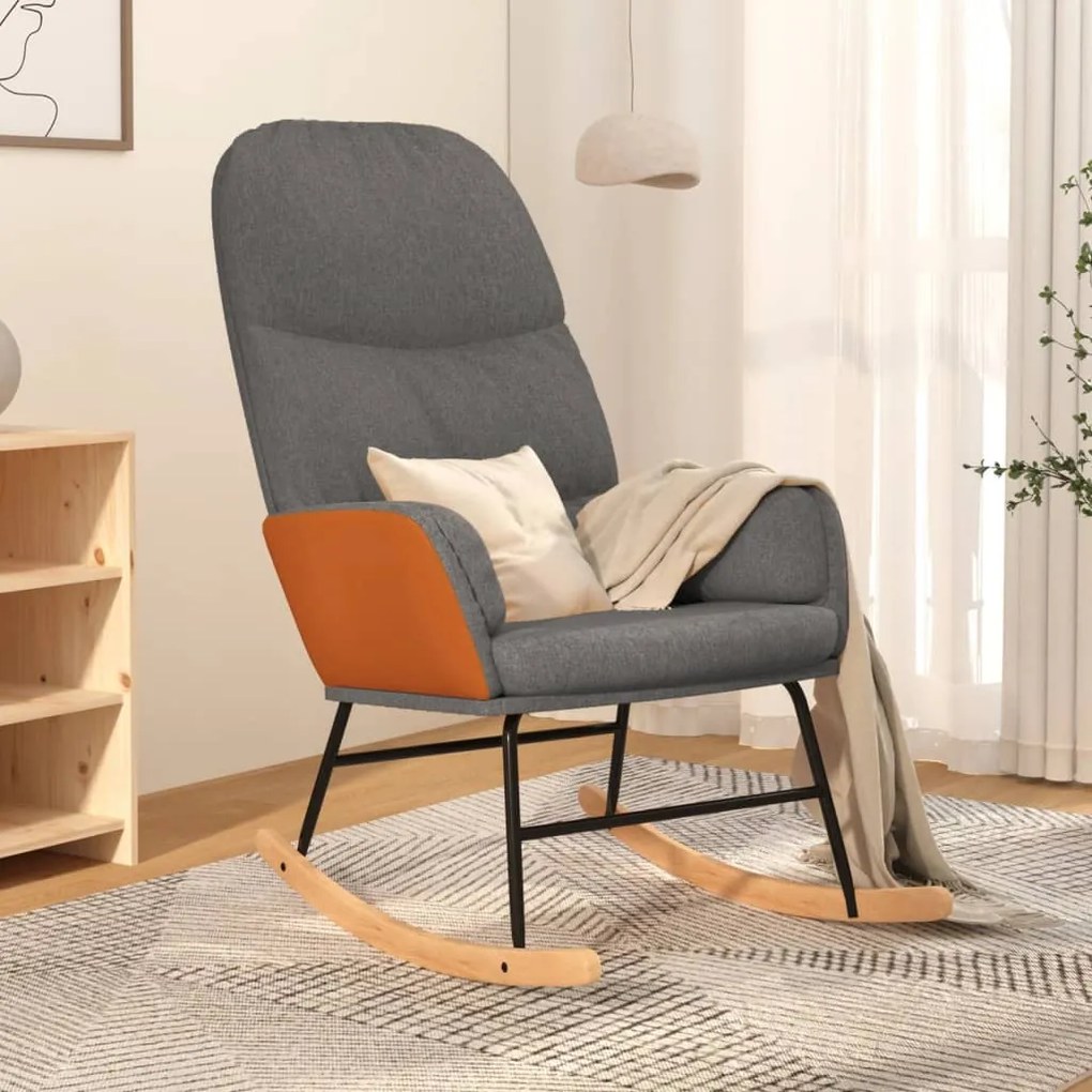 Sedia A Dondolo Grigio Chiaro İn Tessuto /