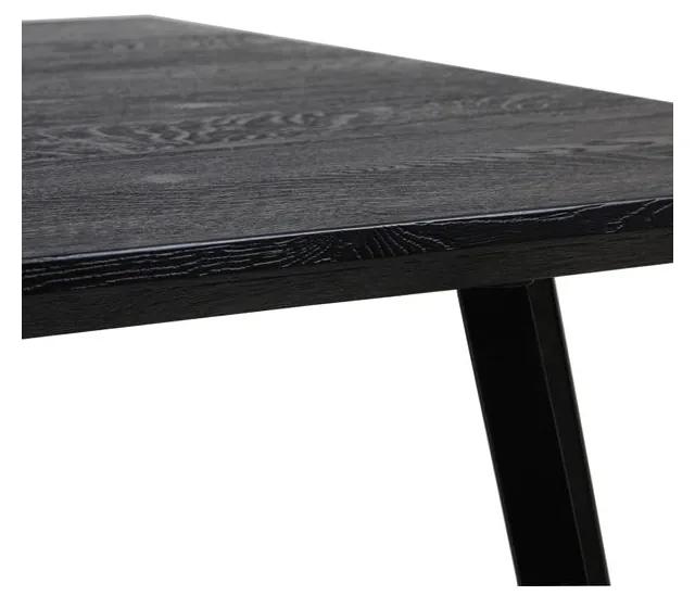 Tavolo da pranzo nero con piano in rovere 100x220 cm Mylau - Light &amp; Living