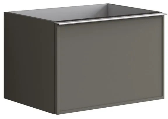 Mobile da bagno sotto lavabo Pixel frame grigio laccato L 60 x H 40 x P 45.5 cm 2 cassetti, lavabo non incluso