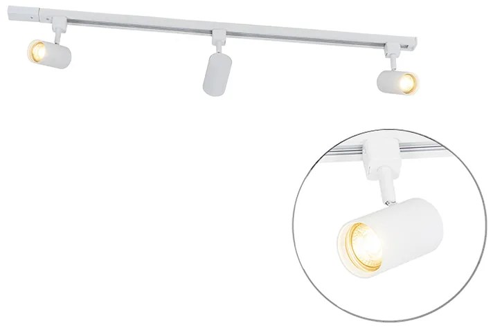 Sistema di illuminazione a binario Smart bianco monofase a 3 luci con Wifi GU10 - Iconic Jeana