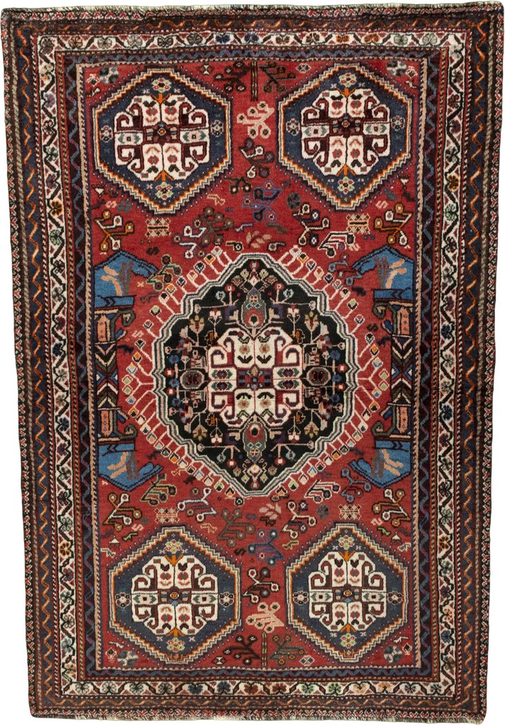 Shiraz Tappeto persiano 170 x 120 Rosso (Iran) Annodato A Mano