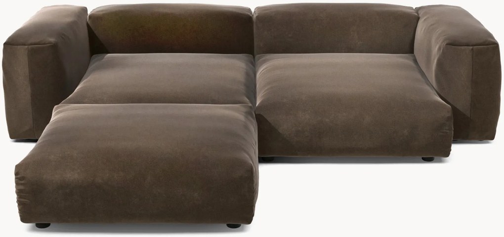 Divano angolare componibile 3 posti in velluto Vetsak
