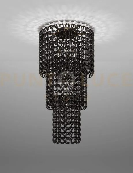Giogali lampadadario a soffitto ca3 nero e bronzo opaco 7 luci atta...
