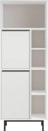 Colonna Da Bagno Multiuso Con Vani A Giorno Ed Ante 60x36x160 Ocean Bianca