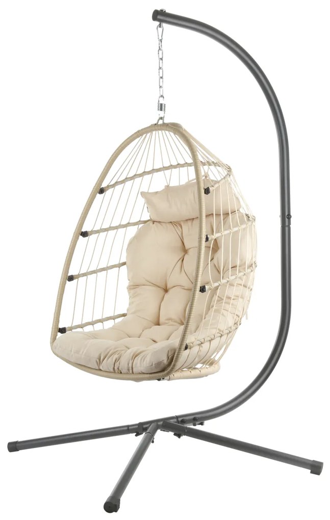 Dondolo pieghevole struttura antracite con cuscino