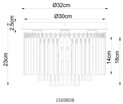 Globo 15698DB - Plafoniera GORLEY 5xE14/40W/230V Ø 32 cm