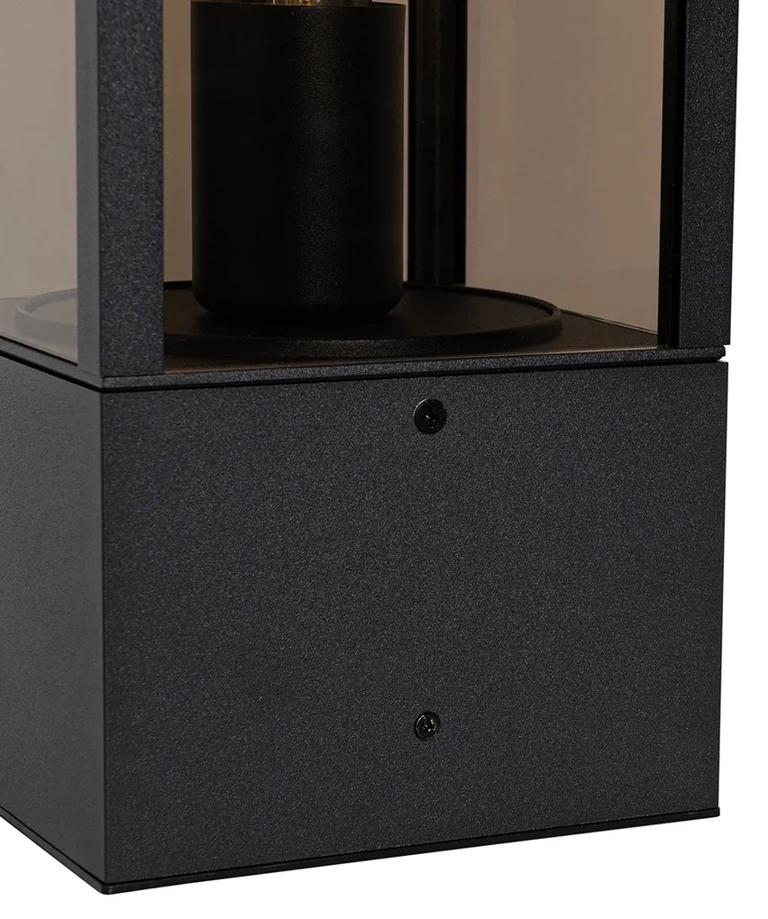 Lampada da esterno in piedi nera con fumo 40 cm IP44 - Charlois