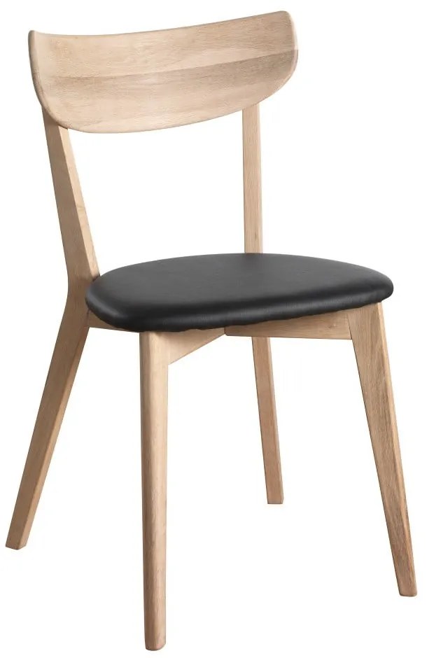 Sedia da pranzo in rovere marrone con seduta nera e Ami - Rowico