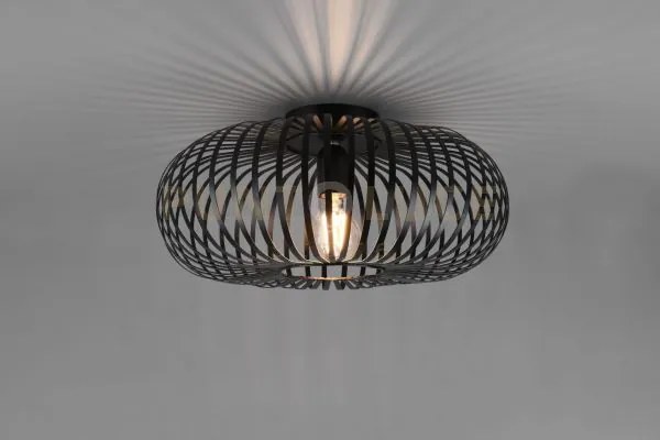 Johann plafoniera metallo ellisse nero d. 40cm 1 luce attacco e27