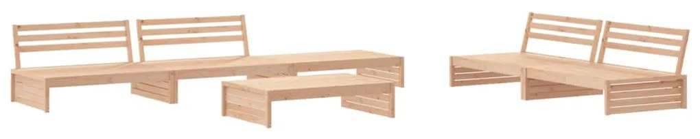 Set Divani da Giardino 6 pz con Cuscini in Legno Massello