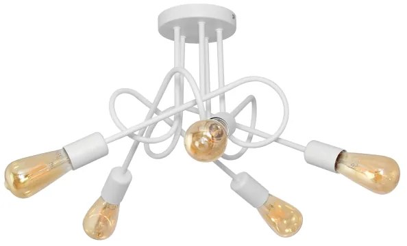 Lampadario a soffitto per bambini OXFORD 5xE27/15W/230V bianco