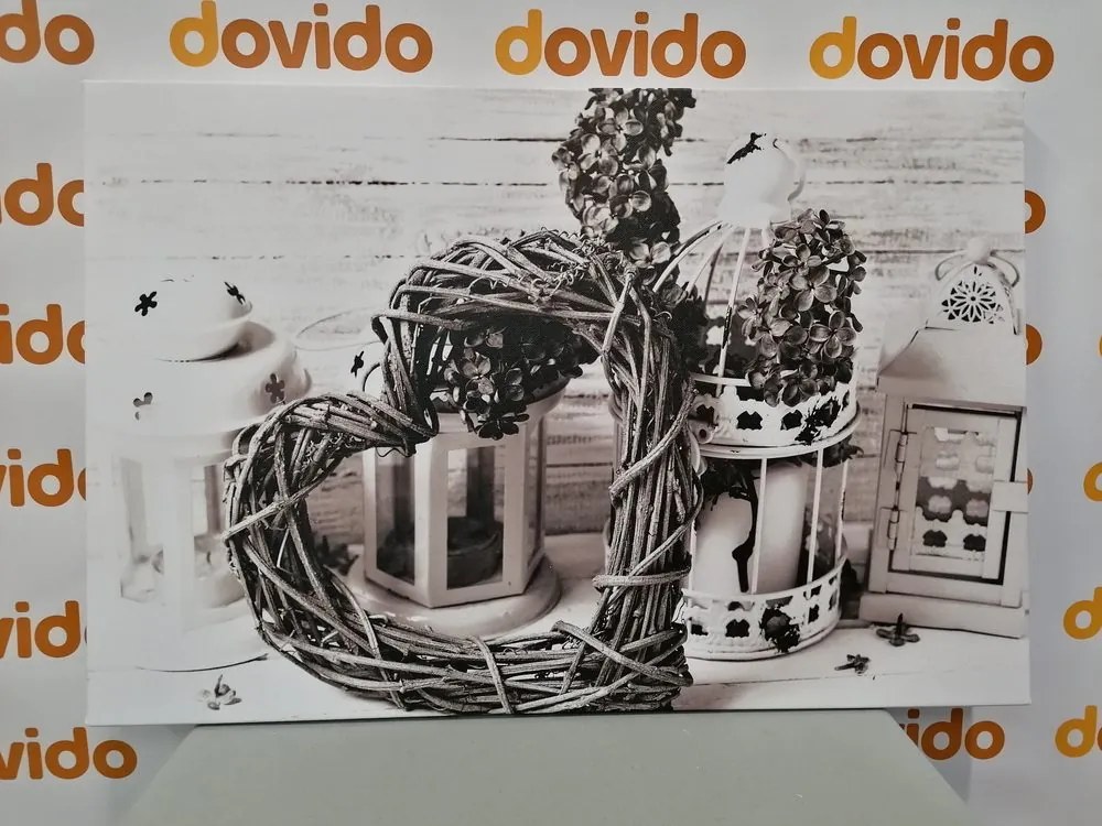 Quadro su tela – In atmosfera vintage in bianco e nero